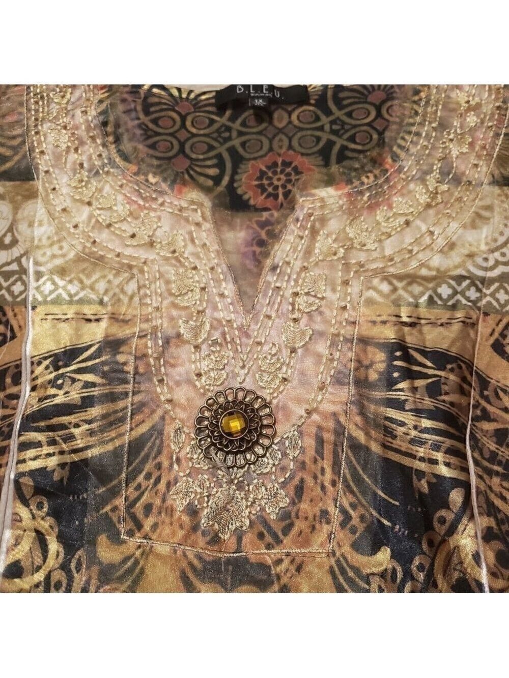 B.L.E.U. Womans Brand - Mixed Material top - Picture 3 of 6